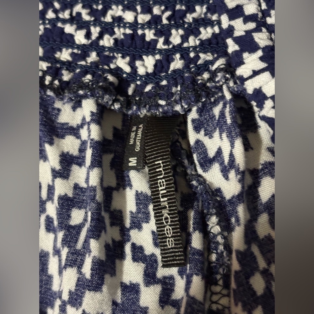 Maurices Blue and White Geometric Wide Leg Pants - Picture 4 of 4